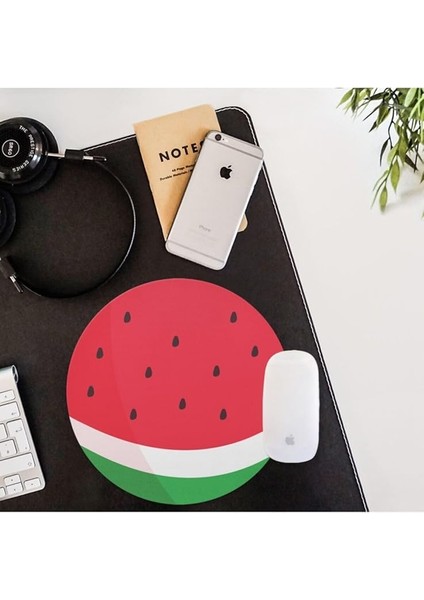 Karpuz Desenli Yuvarlak Mouse Pad - Mousepad - Mouse Pad - Fare Altlığı modelleri