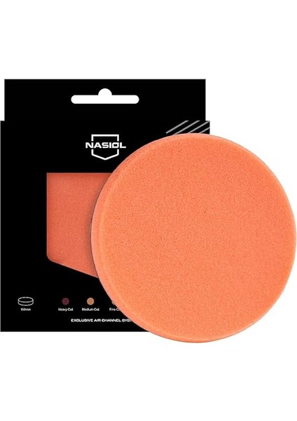 Özel Hava Kanallı Polisaj Pedi TURUNCU-150 Mm-Orta Sert Polisaj Pasta Cila Süngeri, Detailing, Oto Uygulama Süngeri, Aplikatör Süngeri, Zımpara ve Parlatma Polisaj Yastığı