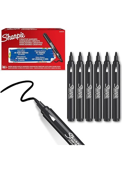 Akrilik Markör, Yuvarlak Uç, Siyah