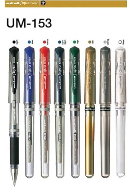 Sarı Imza Kalemi 3 Adet Uniball Signo Broad 1.0 mm Roller Pilot Kalem UM-153 Yaldızlı Davetiye Kalemi Mürekkepli modelleri