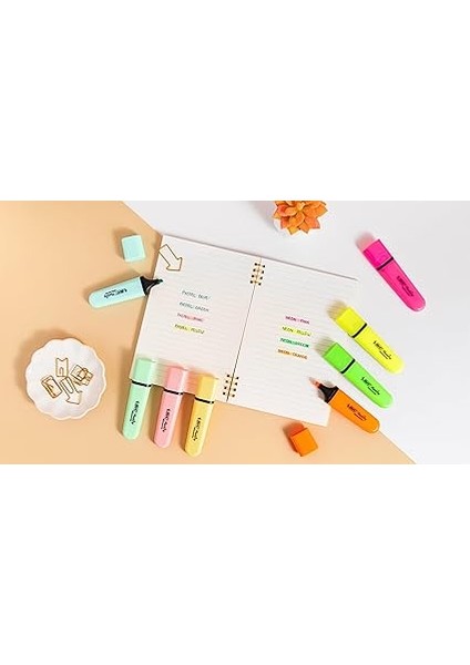 Marking Flat Higlighter Fosforlu Kalem 12'li Kutu, Sarı Fosforlu Kalem, Su Bazlı, Hızlı Kuruyan Mürekkep indirimleri