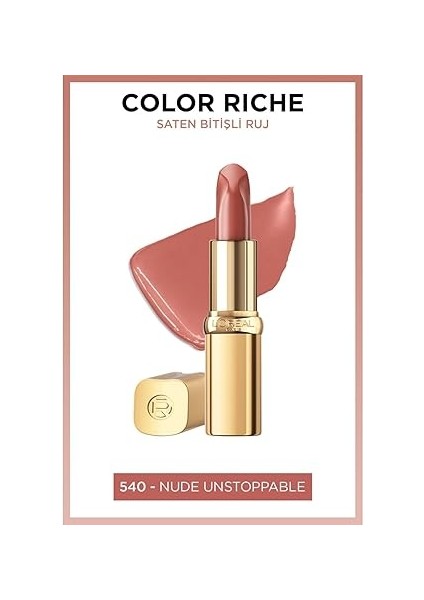 Parıs Color Riche Saten Bitişli Ruj - 540 Nude Unstoppable fiyatları