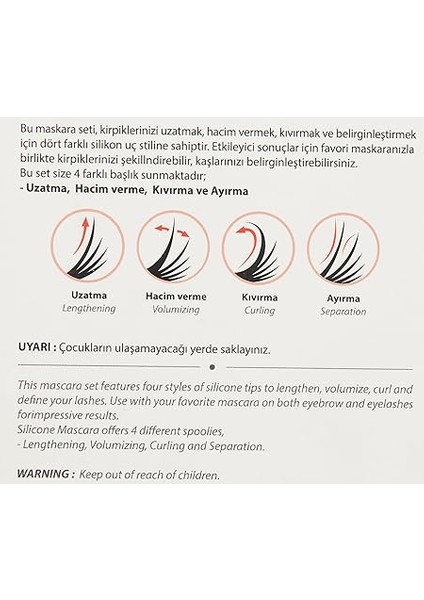 4'lü Silikon Tasarım Maskara ve Kaş Şekillendirme Fırçası fırsatları
