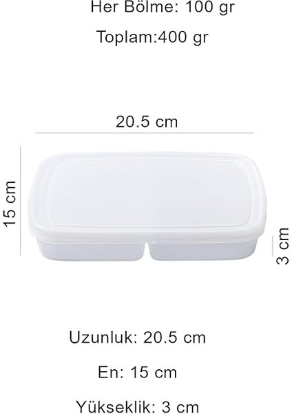 Adet 400 ml 4 Bölmeli Mini Dondurulmuş Öğünlük Et ve Sebze Saklama Kabı- Buzluk Kıyma Organizeri fiyatları