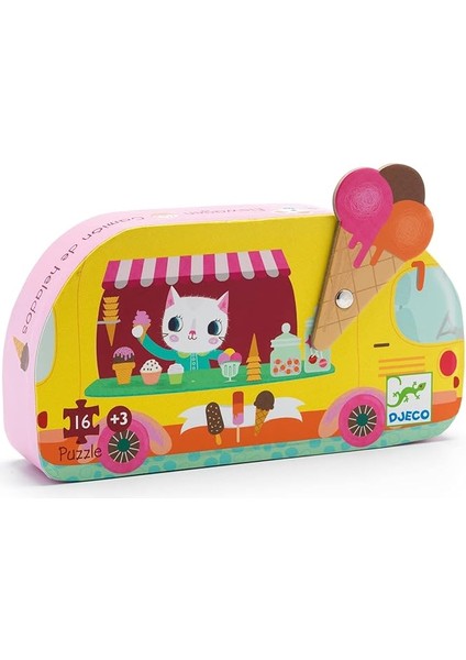 Dekoratif Puzzle 16 Parça Ice Cream Truck Dj
