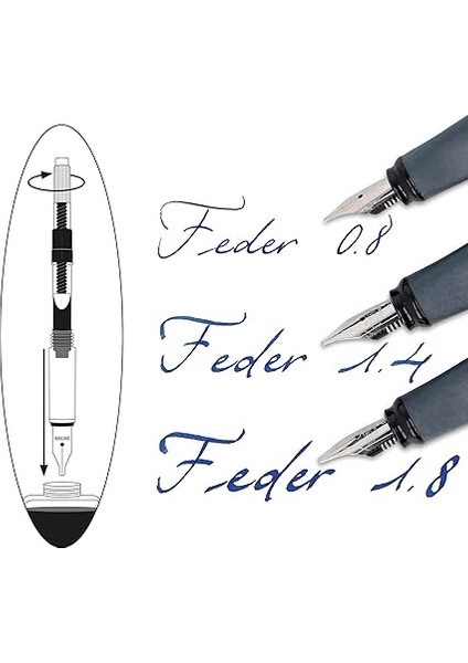 Kaligrafi Seti I Hediye Seti Best Writer I Güzel Yazı Dolma Kalemi I Dönüştürücülü Yazma, Siyah fırsatları