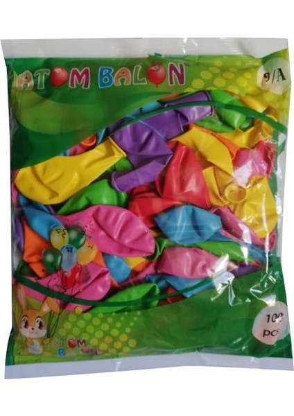 Ticaret 9A Karışık Renkli Balon 100'LÜ Atom
