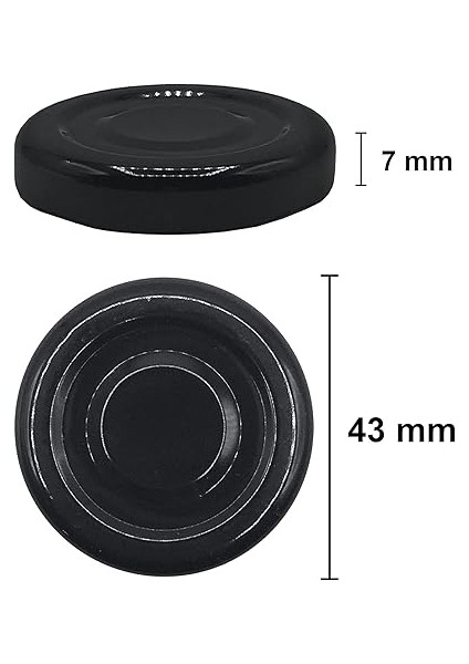 40 ml Metal Siyah Kapaklı Şeffaf Cam Kavanoz 10 Adet modelleri