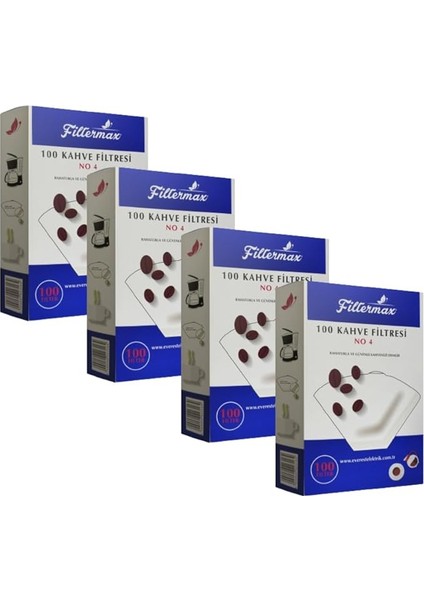 No:4 Kahve Filtre Kağıdı, 100 Adet, (4)