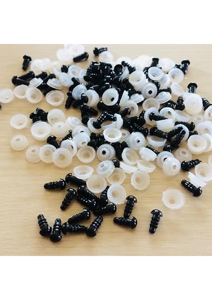 Amigurumi Siyah Kilitli Saf Göz 8 mm (100 Çift) modelleri