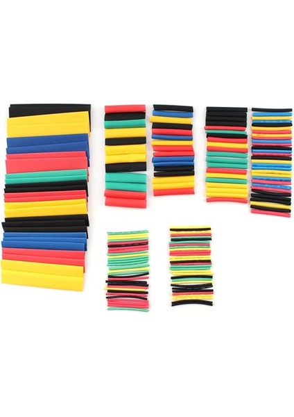 140-164-530-750 Parça Heat Shrink Makaron Isıyla Daralan Kablo Tamir Seti (164 Parça)