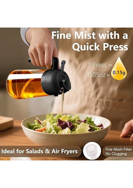 2 Adet Çift Fonksiyonlu Akıtmaz Cam Yağdanlık Sprey Akıtma Ayçiçek Yağı Zeytin Yağı Şişesi Yağlık 450ML modelleri