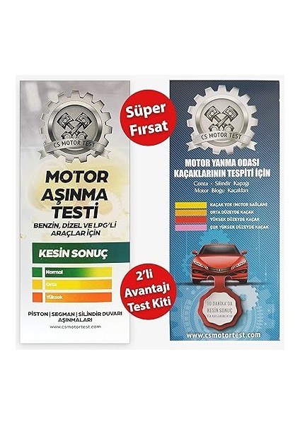 Motor Test Aşınma ve Conta Kaçak Testi- Avantajlı 2'li Paket modelleri