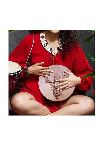 Için Şaman El Tamburu, Şaman Davul, 9 Inç El Yapımı Geyik Kafası Tasarımlı Davul – Sound Healer Instrumental Shaman Drum, Ruhani Müzik Için, modelleri