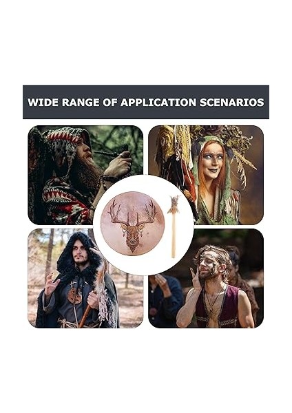 Için Şaman El Tamburu, Şaman Davul, 9 Inç El Yapımı Geyik Kafası Tasarımlı Davul – Sound Healer Instrumental Shaman Drum, Ruhani Müzik Için, fırsatları