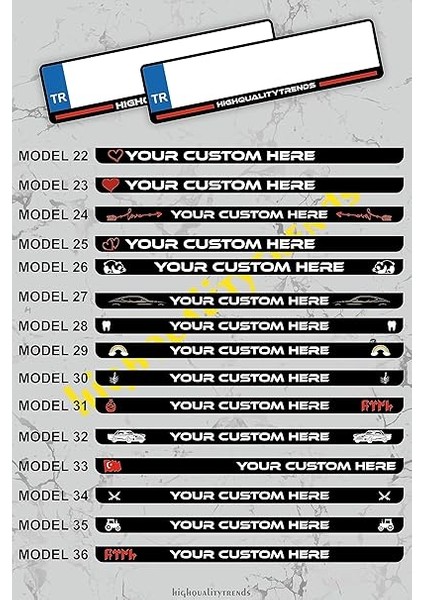 Özel Isimli 2 Adet Araç Logo Kabartmalı Siyah Oto Plakalık fırsatları