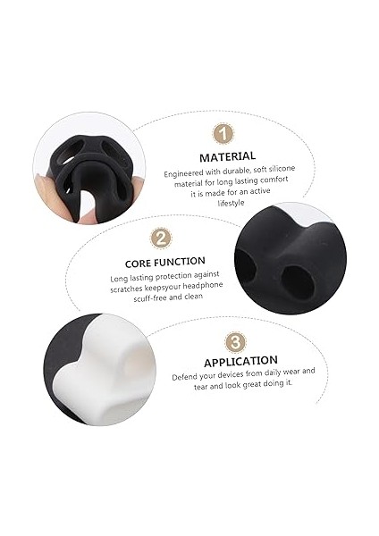 2ADET Kulaklık Tutucu ve Saat ile Uyumlu Kaybolmayı Önleyen Koruyucu Her Biri Beyaz Siyah fırsatları