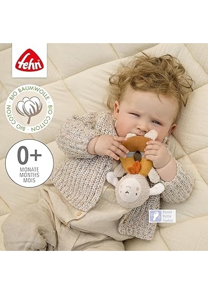 Bebek Halka Kavrama Oyuncağı Koyun Fehnnatur - Organik Pamuklu Pelüş Hayvan - Oyun Oynayarak Öğrenmek Için Çıngıraklı Oyun Hayvanı - 0+ Aylık Bebekler ve Küçük Çocuklar Için Kavrama Oyuncağı modelleri