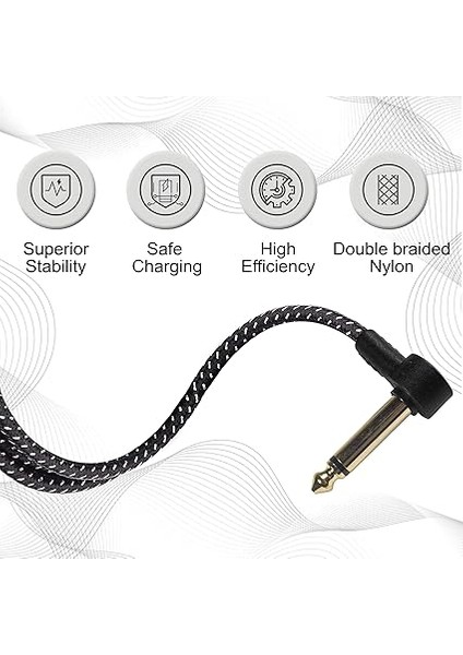 1/4 Inç Ts Enstrüman Kablosu Bas Amp Kablosu, Elektrik Için 6 Inç Efekt Pedal Kablosu, Bas Gitar, Elektrik Mandolin, Pro Ses, 6.35MM Erkek Jack Stereo Ses Kablosu, 6.35MM Erkek Jack Stereo Ses fırsatları