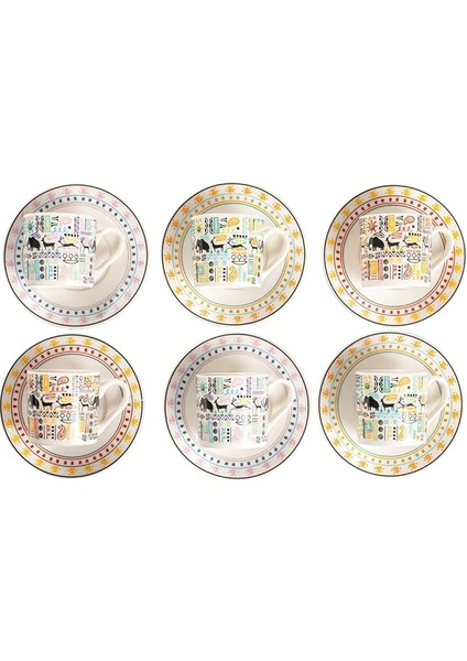 TE-207 Natura Fincan Takımı-Desenli Porselen Fincan Takımı-Türk Kahvesi 6 Kişilik 90 cc fırsatları