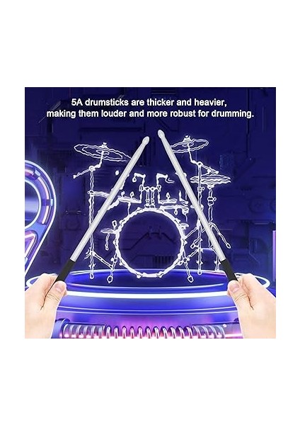 1 Çift Baget Alüminyum Alaşımlı 5A Baget Kaymaz Sap Metal Bagetler Performanslar Için Perküsyon Aksesuarları (Sılver) modelleri