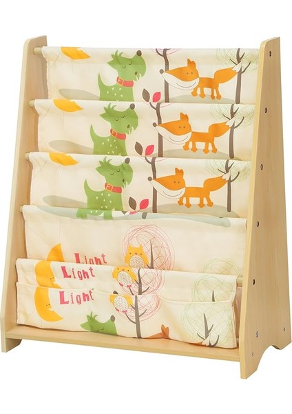 Çocuklar Için 4 Katmanlı Kitaplık, Kitaplar Için Depolama Rafı, Okul Malzemeleri, Çocuk Odası Veya Anaokulu Için, Renkli, Akçaağaç, GKR71YL