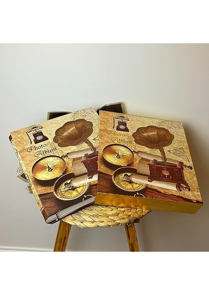 RS21 Fotoğraf Albümü 10X15CM 600 Lük Gramafon Desenli Kutulu Yatay Dikey Modeli fiyatları