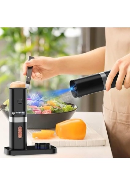 Elegance BE-2220 2'li Standlı Pilli LED Işıklı Otomatik Tuz ve Karabiber Öğütücü Değirmeni fırsatları