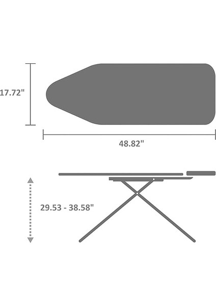 124X45CM (C) Buhar Kazanı Standlı Tıtan Oval Desenli Ütü Masası - Ssuh indirimleri