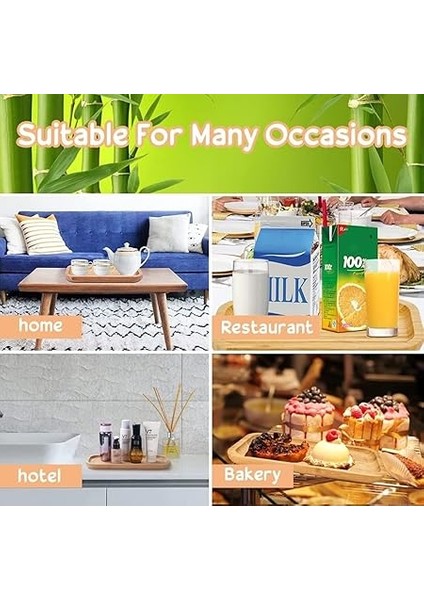 Bambu Yağdanlık Altlığı Sunumluk Şık ve Dayanıklı Ahşap Tepsi (Dikdörtgen) indirimleri