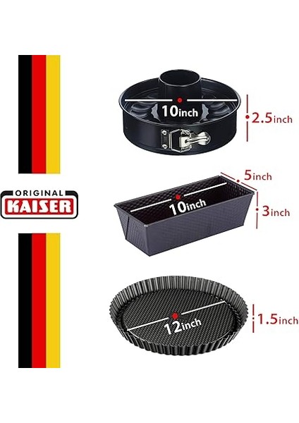 66621364 Classic 4 Parça Kek Kalıp Seti, Siyah modelleri