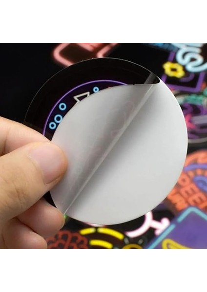 Neon Sticker Seti, Laptop ve Kask Çıkartması, Ajanda, Bullet Journal, Retro ve Vintage Temalı Notebook Kaplama fiyatları