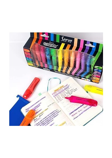 Berry Fosforlu Kalem, 12 Renkli Set indirimleri