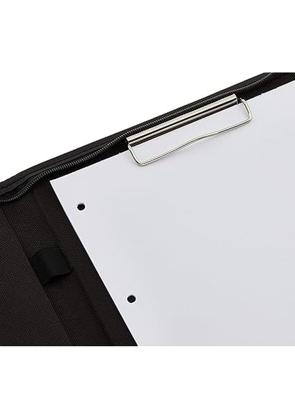 414-1 Sekreter Notluğu A4 Sekreterlik Dosyası Fermuarlı Deri Kapaklı Sekreter Tablası, Siyah fırsatları