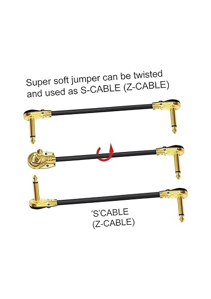 Gitar Efekt Pedal Kablosu Düz Metal Gitar Yama Kabloları Kullanım Için modelleri