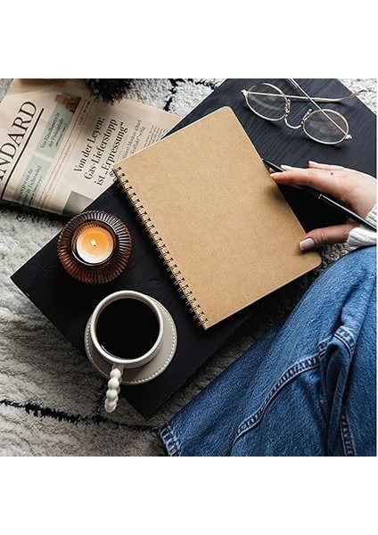 Kraft Karton Kapak 70 Yaprak 110 Gram Düz Çizgisiz Not Defteri modelleri