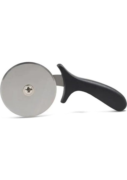 Pizza Kesici, Pizza Ruleti - 10 cm Çap - Rulet Kesici - Hamur Ruleti - Pizza Bıçağı, Siyah Çelik