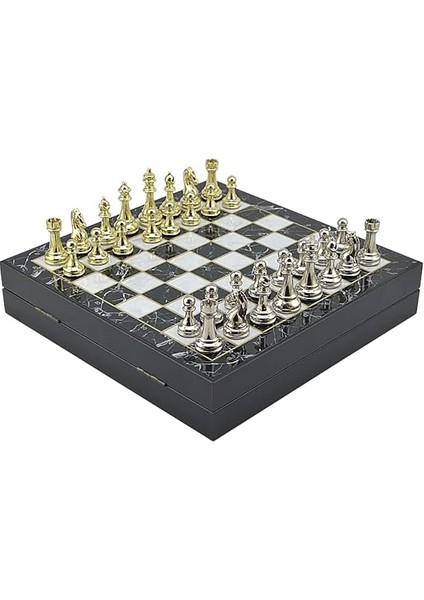 Büyük Boy Metal Klasik Satranç Tk. Parlak ve Mermer Desenli Sandıklı Mdf TAHTASI(36X36X6 Cm.) fiyatları