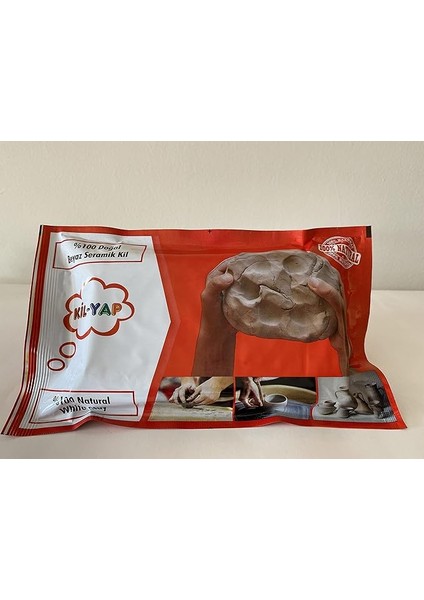 Doğal ve Yerli Seramik Kil Hamuru Beyaz 600 Gr. (Beyaz)