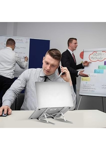 N29-3-GÜMÜŞ Katlanır Aluminyum Macbook Laptop Bilgisayar Standı modelleri