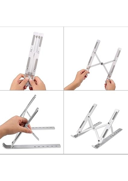 N29-3-GÜMÜŞ Katlanır Aluminyum Macbook Laptop Bilgisayar Standı indirimleri
