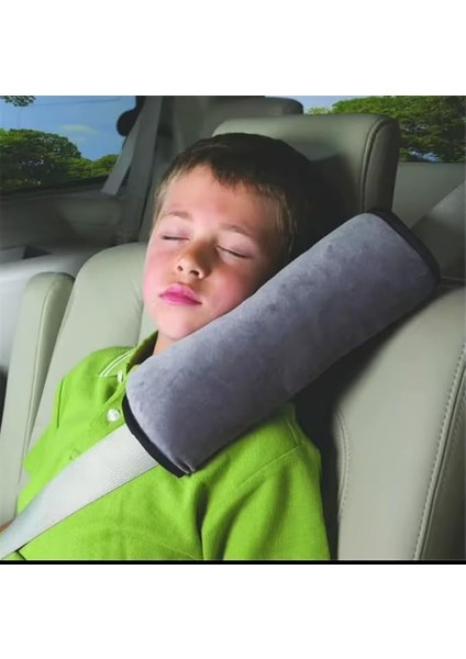 Emniyet Kemeri Yastığı, Boyun Desteği, Gri Renk, Konforlu Sdesteği, Emniyet Kemeri Yastığı, Yumuşak Yüzey, Elyaf Dolgulu Iç Yastık,