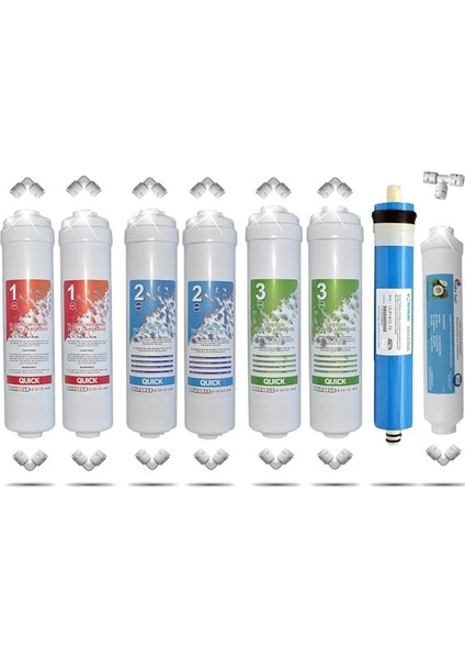 Kapalı Kasa 12'' Su Arıtma Cihazı Filtresi Vontron Membranlı Inline Yıllık Filtre Seti