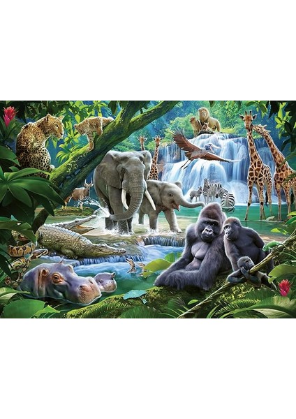 129706 100P Puzzle Vahşi Hayvanlar, Çok Renkli