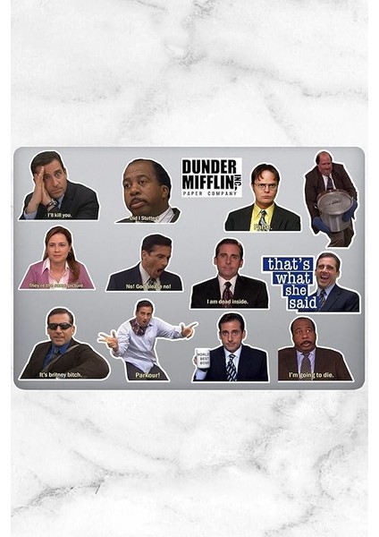 Major Selection The Office Temalı Defter Ajanda Planner Bullet Journal Laptop Notebook Tablet Sticker Seti 14 Adet
