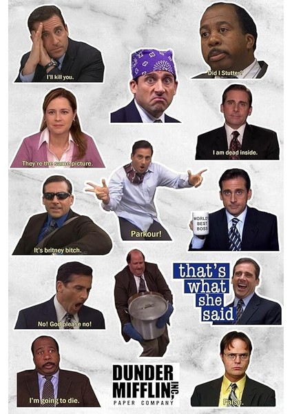 Major Selection The Office Temalı Defter Ajanda Planner Bullet Journal Laptop Notebook Tablet Sticker Seti 14 Adet fiyatları