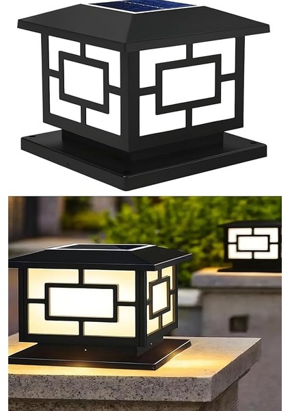 2 Adet Forlife Solar Güneş Enerjili 10W Set Üstü Bahçe Aydınlatması, Su Geçirmez, 3200K-6500K, Sütun Üzer Küp Armatür, 2 Modlu (Beyaz-Gün Işığı), Veranda, Çit, Bahçe Duvar, 165×110 mm