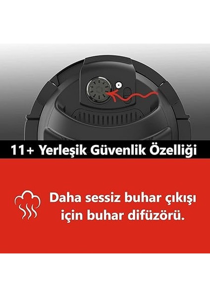 Pot Pro Crisp ve Airfryer, 11'i 1 Arada Elektrikli Çok Amaçlı Pişirici - Sıcak Hava Fritözü, Siyah Paslanmaz Çelik, 1500 W, 7,6 L indirimleri