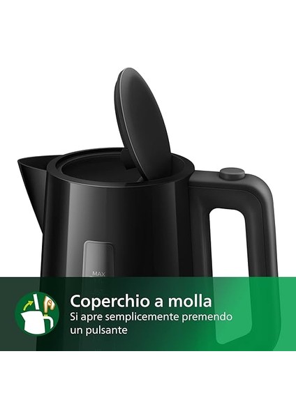 HD9318/20 Su Isıtıcı, 1.7 L Kapasite, 360° Döner Tabanlı, 2200W, Siyah indirimleri