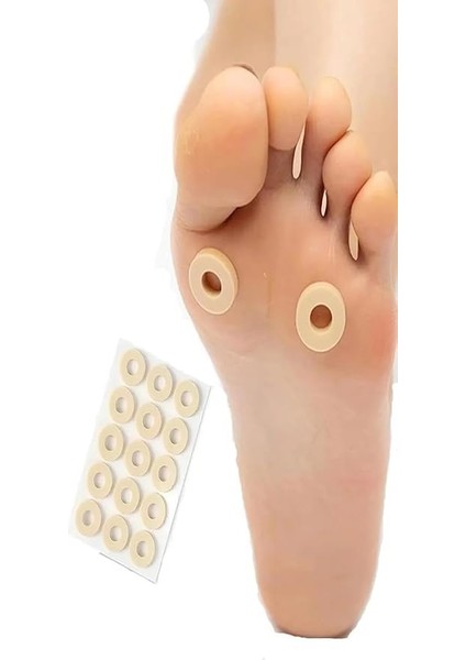 Nasır Bandı, Sünger Parmak Taban Yama Bant, Delikli Sünger Ped, Ayakkabı Vurma Sürtünme Önleyici Bant 15 Adet